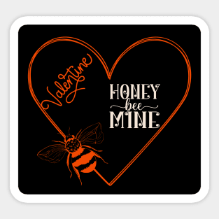 Happy Valentines Day Honey Bee Mine Valentine Sticker